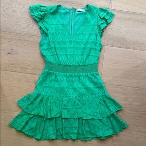 Alice + Olivia Emerald Ruffle Dress